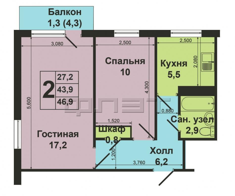 Авиастроительный район, ул.Челюскина, 62. Продается двухкомнатная квартира в хорошем состоянии на втором этаже пяти... - 9