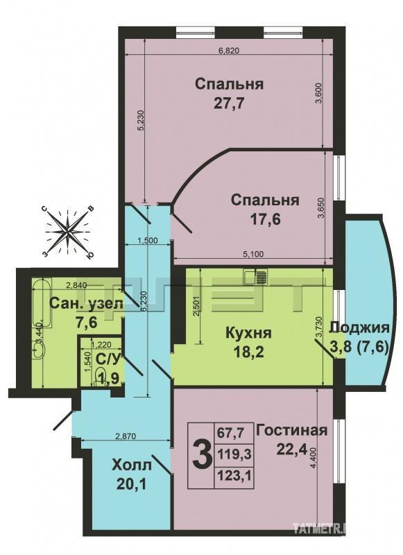 Продаю отличную 3-к квартиру улучшенной планировки по ул.Чистопольская д.26/5 на 4 этаже 5-этажного кирпичного дома.... - 20