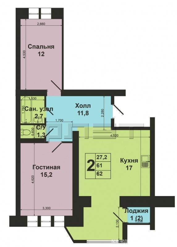 Продается 2к-квартира в кирпичном доме 2000 г.п. с охраняемой придомовой территорией по адресу Амирхана,17 между... - 11
