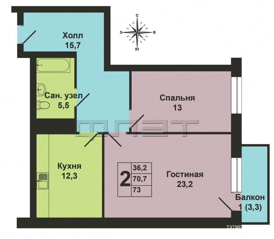 Продается светлая, уютная  двухкомнатная квартира с дизайнерским ремонтом  в новом доме 'ЖК Оазис'.  В 10 минутах до... - 14