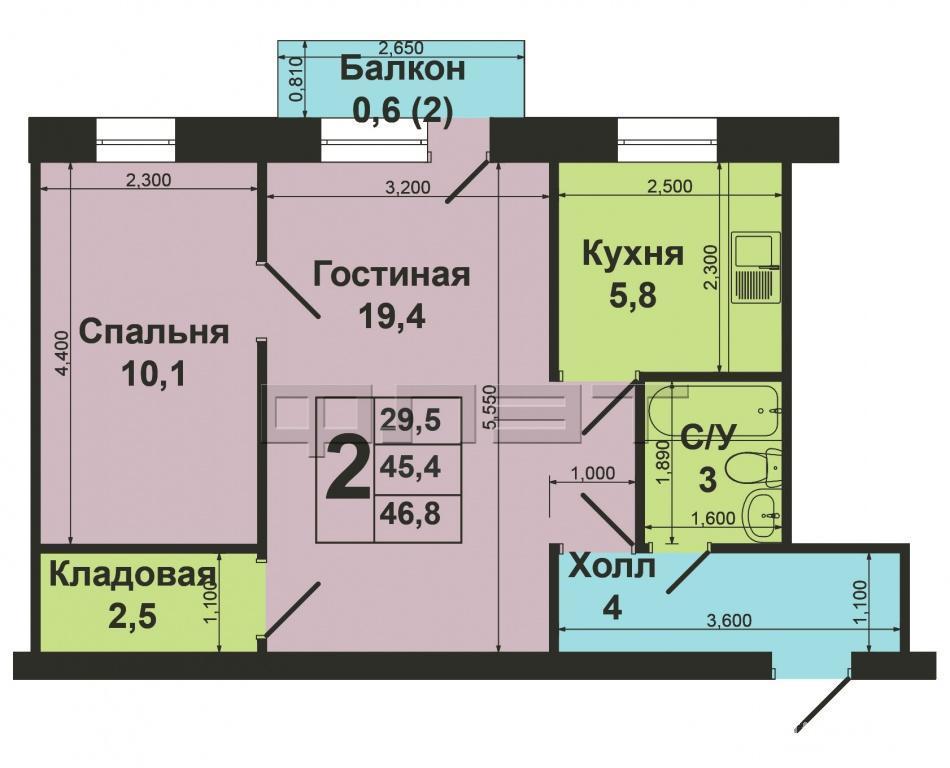 В Вахитовском районе на ул.Маршальская, д.25  продается уютная, тёплая двухкомнатная квартира на 4-ом этаже 5-ти... - 3