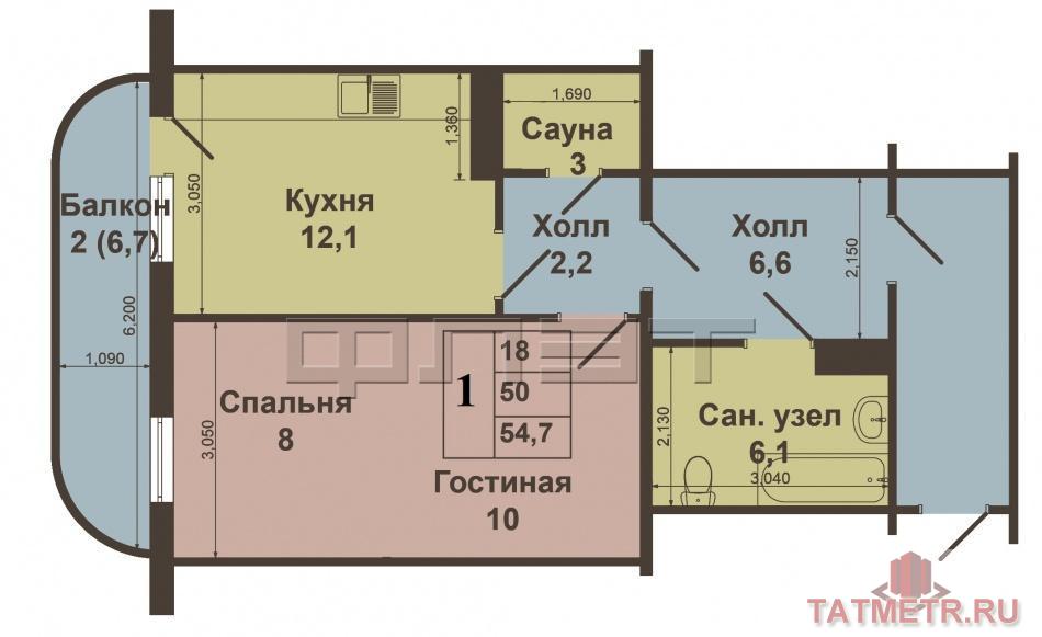Советский район, Академика Завойского д6. Продаётся квартира 55 кв. м, с дизайнерским ремонтом и очень удобной... - 16