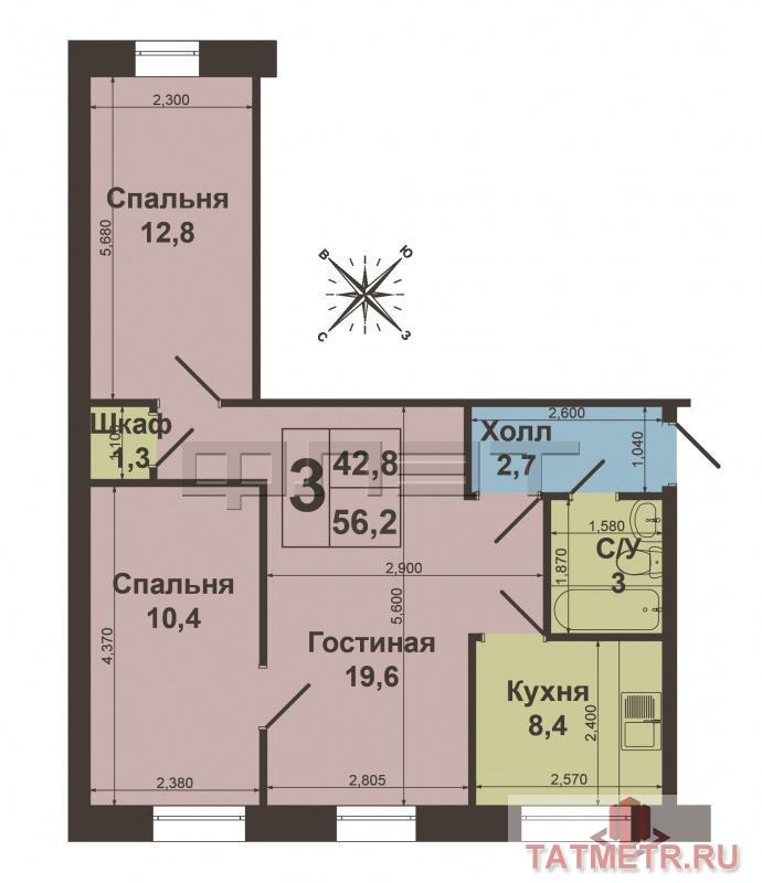Продается 3 комнатная квартира на ул. 8 Марта д.2 ( рядом улицы Ершова , Сибирский тракт ) Кирпичный дом. Чистая ,... - 9