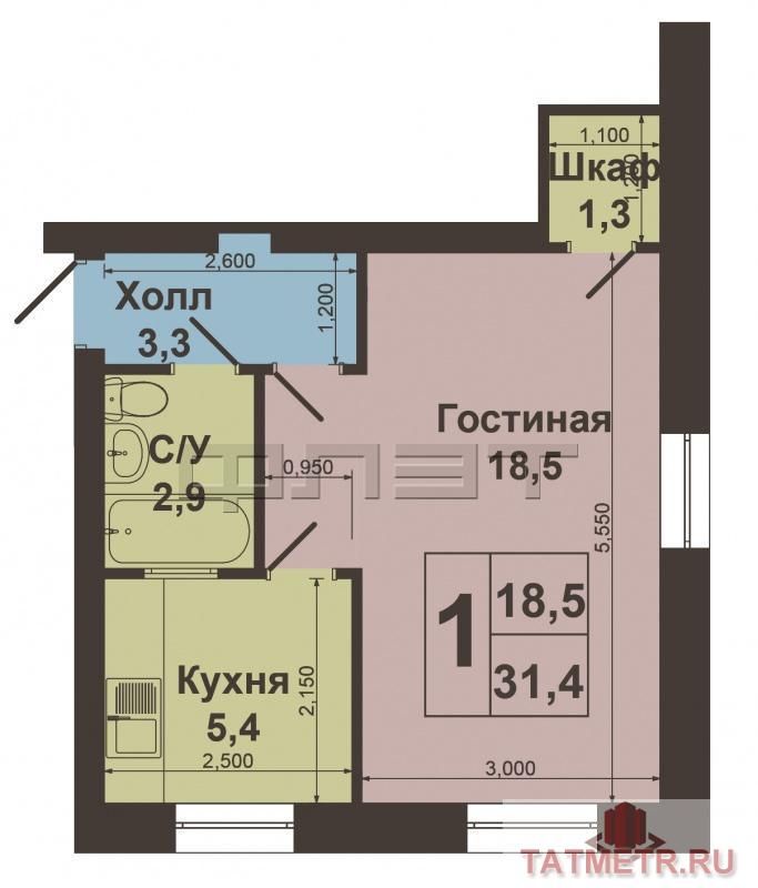Продается однокомнатная квартира, по улице Телецентра д. 17 кирпичного дома в кировском районе.  В квартире выполнен... - 4