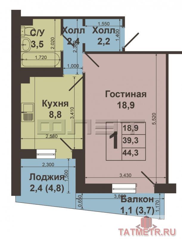 Продается однокомнатная квартира на 9-м этаже 9-ти этажного панельного дома, площадью 36 кв.метров. Тамбур на 3... - 6