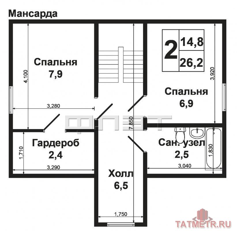 Продам двухэтажный дом с ж/б фундаментом со всеми удобствами, баней и гаражом на участоке 6 соток (Крутушка-1 - через... - 15