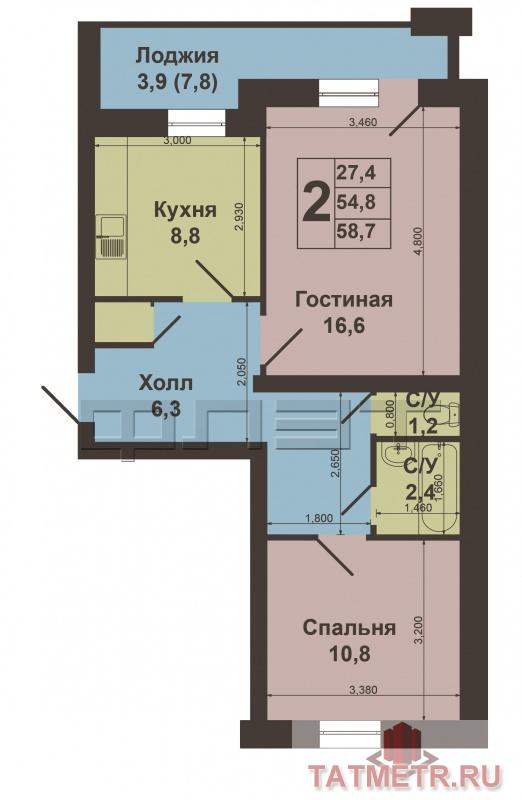 Отличное предложение! Вахитовский район, в историческом центре нашего любимого города продается 2 комнатная квартира... - 10