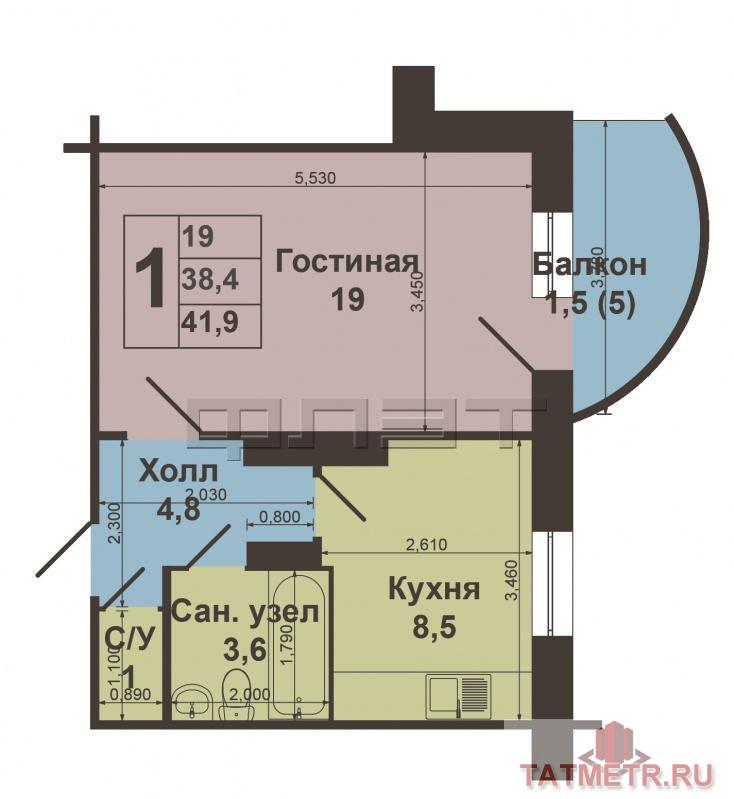 В Советском районе по ул. Ак. Глушко д.16/24 продается уютная однокомнатная квартира. Идеальный вариант для семьи!... - 5