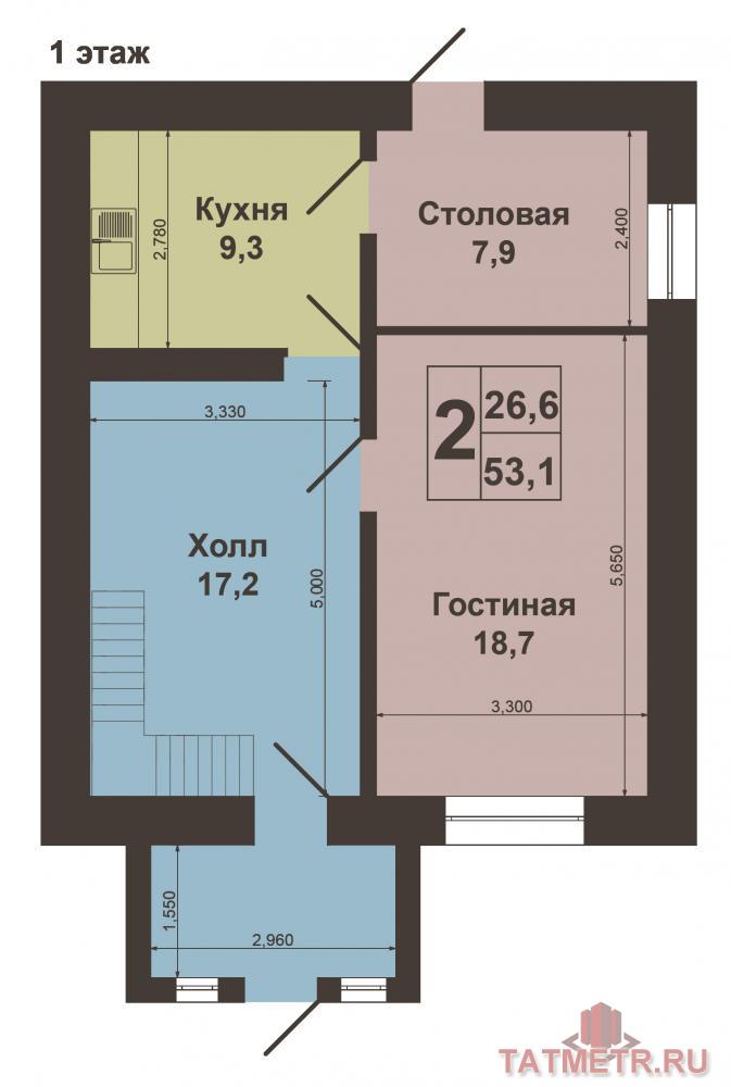 Продается двухэтажный кирпичный дом в с. Песчаные Ковали, Лаишевский район. Общая площадь 109 кв.м., участок 14, 6... - 10