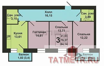 В Советском районе, в самом развивающемся жилищном комплексе  ЖК АРТ Сити, продается шикарная 3 комнатная квартира, в... - 7