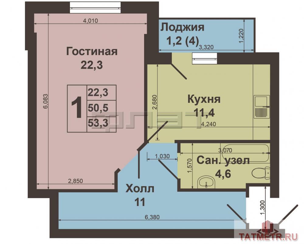 Советский район, ул. Шуртыгина 7. Продается просторная 1 к. квартира в новом сданном  доме с переменной этажностью... - 9