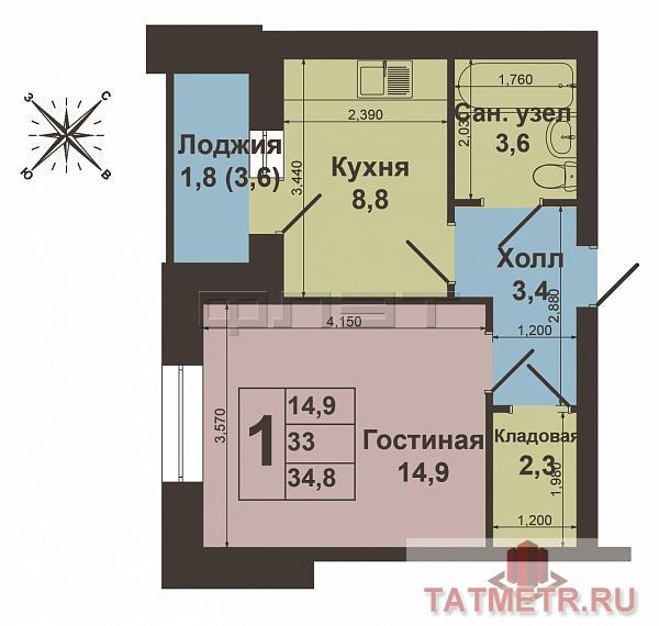 Продается однокомнатная квартира в жилом комплексе ' Янтарный берег', который расположен в живописном месте с... - 6