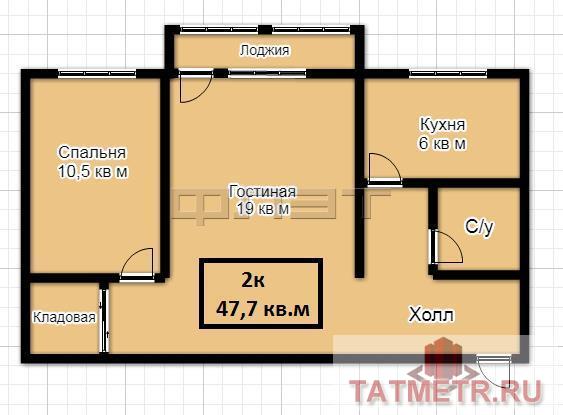 Советский район, ул.Гвардейская 35а. На 3-м этаже 5-ти этажного дома продается 2-х комнатная квартира общей площадью... - 4