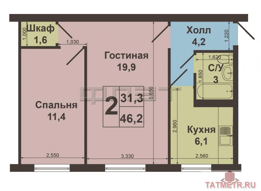 Советский район, Латышских Стрелков, 37 Продается 2-х комнатная квартира,  хрущевского проекта, на 1этаже 5-ти... - 7