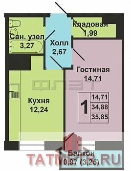 ПРОДАЕТСЯ: Новая 1-комнатная квартира в  Приволжском районе на 25/25 этажного кирпичного дома в современном жилом... - 1