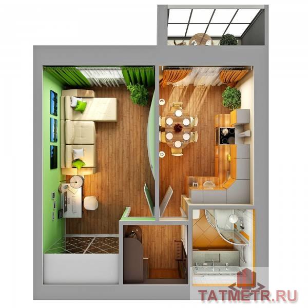 Однокомнатная квартира в семейном комплексе ЖК «Царево Village» Жилой комплекс «Царево Village» — это трехэтажные... - 5