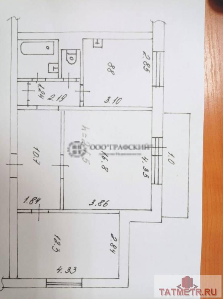 Продается 2х комнатная квартира в Приволжском р-не г.Казани. Квартира расположена на 5 м этаже 9этажного дома. В... - 1