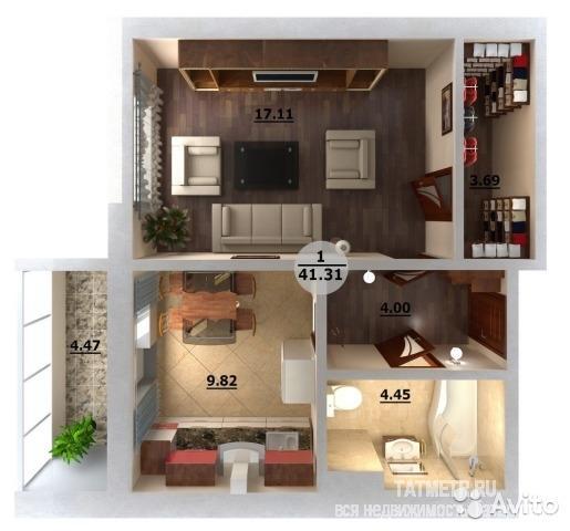 Продается 1-комнатная квартира 42 кв.м., на 10-м этаже 17-этажного дома, в новом сданном доме в ЖК 'Светлая Долина',... - 1