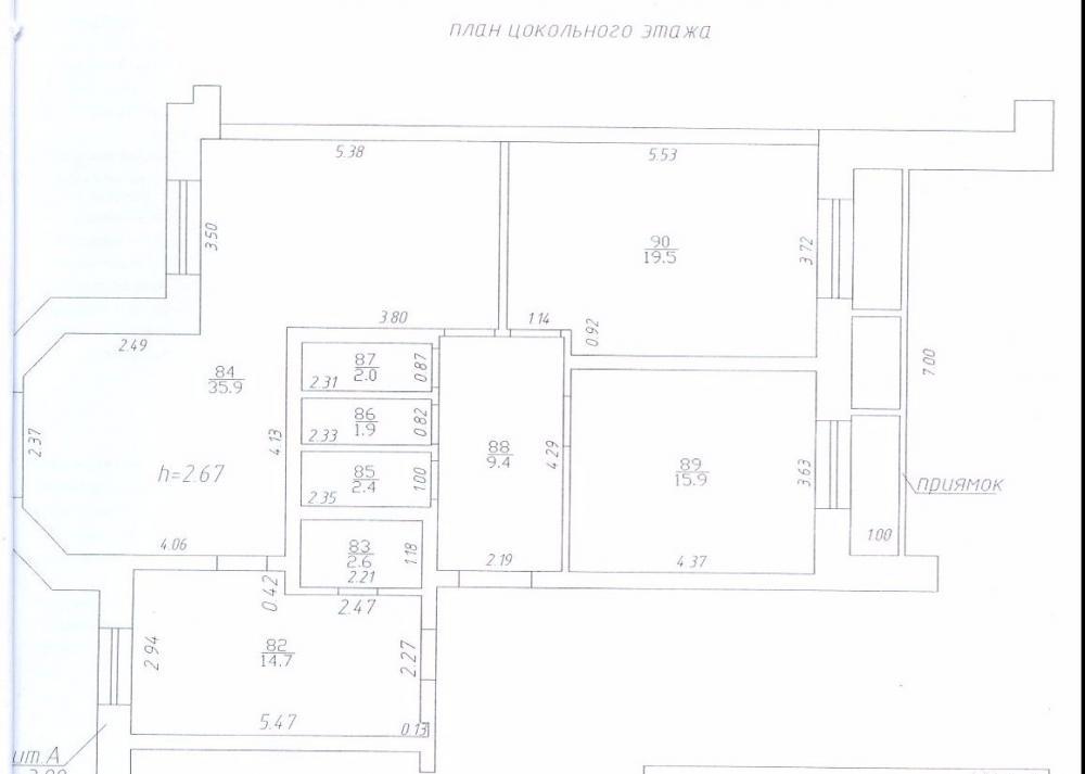 Сдается нежилое помещение ЖК XXI век общей площадью 225,2 кв.м. в цокольном этаже жилого дома за 25 000 рублей.... - 4