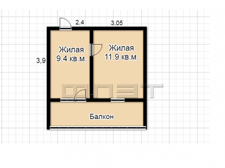 Авиастроительный район, ул.Молодёжная, д.10а. Продается комната с балконом( по документам имеет статус квартиры) на 5... - 8