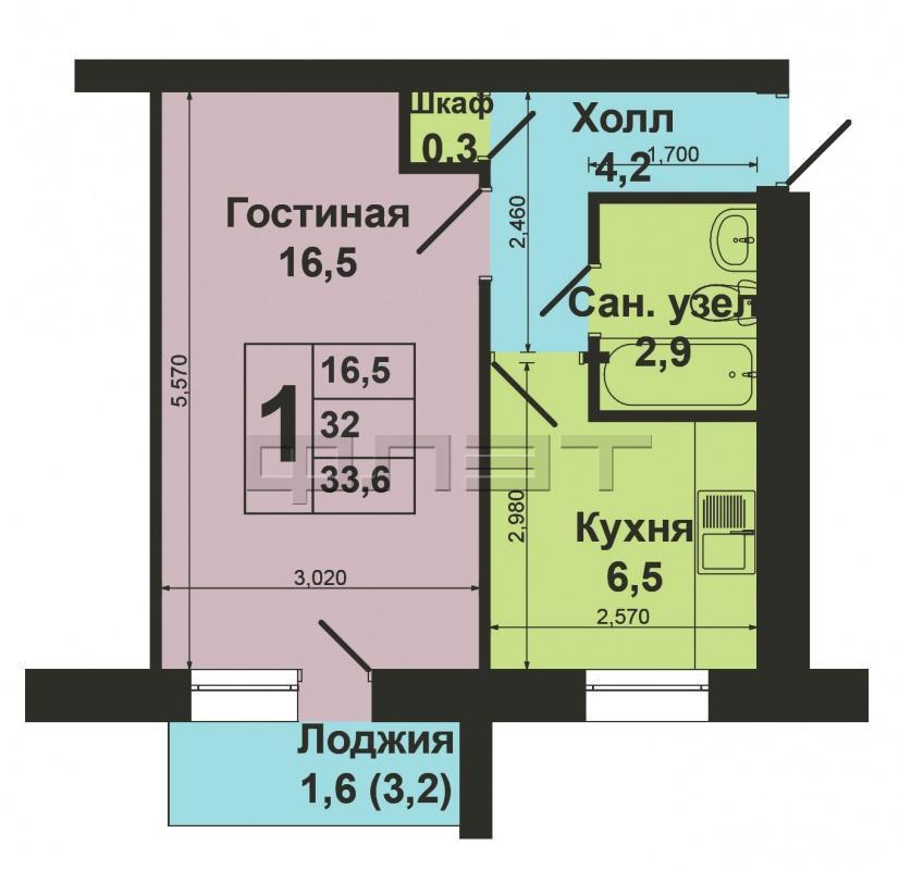 Советский  район  Паркова 21 (пос. Дербышки).    Светлая   квартира в кирпичном доме,  расположена на втором этаже.... - 7