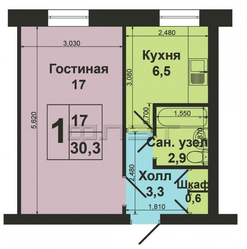 Советский район, ул. Космонавтов д.16 а. Продается 1 комнатная квартира на высоком первом этаже  в кирпичном доме .... - 7