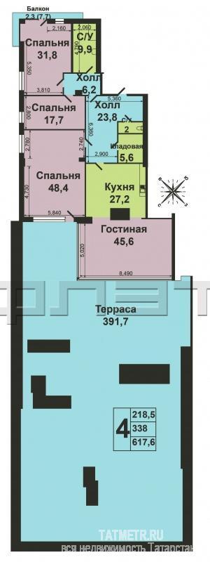 Уникальное предложение!!! 5-к квартира улучшенной планировки в самом центре Ново-Савиновского района в элитном доме,... - 18