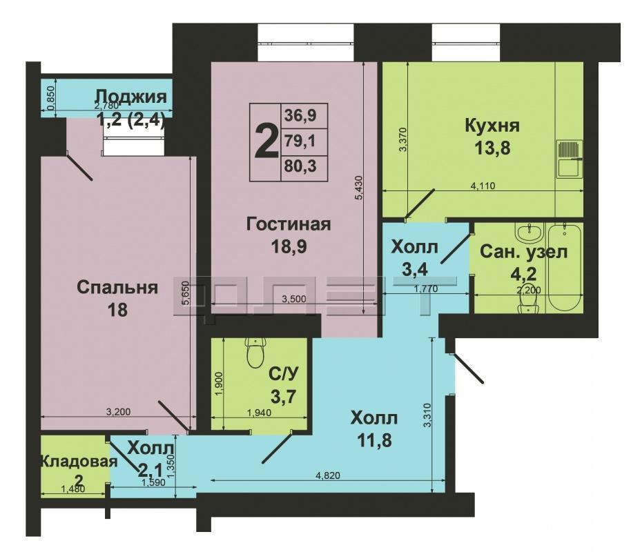 Советский район, ул. Курская, д.20 Предлагаем Вашему вниманию огромную 2-х комнатную квартиру , расположенную в одном... - 11