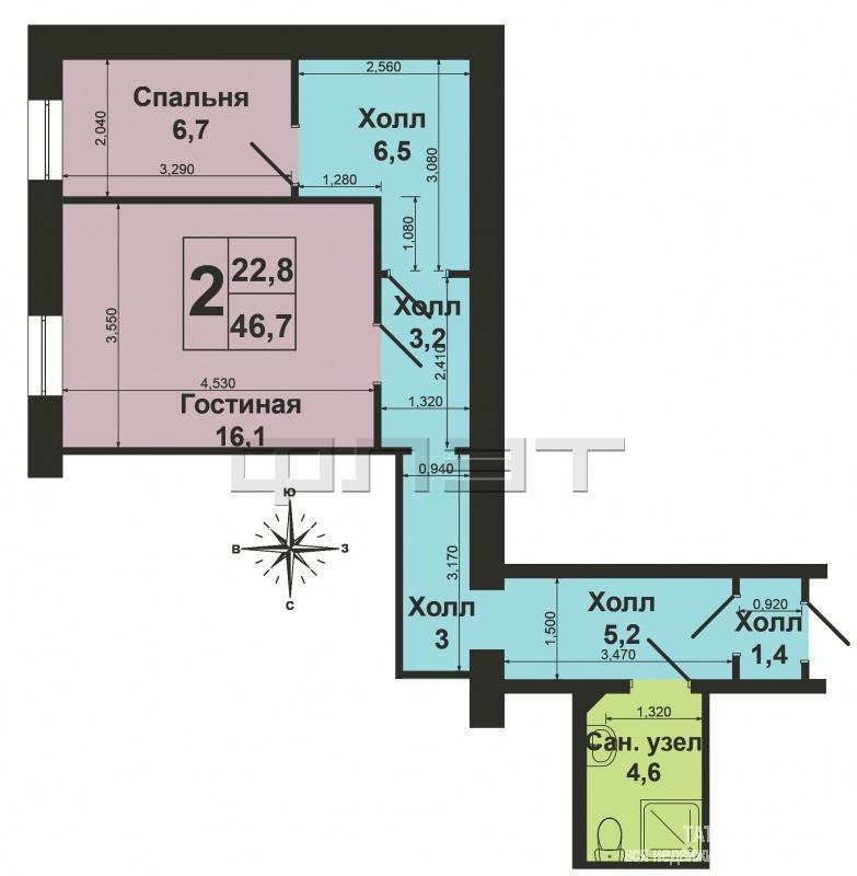 Продается  двухкомнатная квартира по улице Кул Гали,10,  на 1-м этаже 10-ти этажного кирпичного дома общей площадью... - 13
