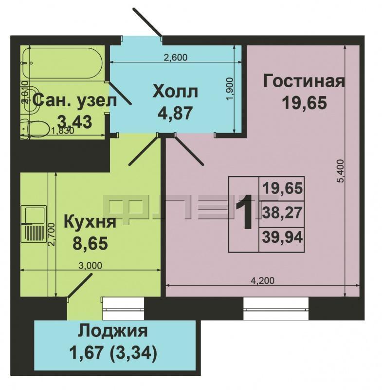 Советский район, проспект Победы д.139 (ЖК «Победа» ) предлагаем  1 комнатную квартиру на 4 этаже 14 этажного дома.... - 2