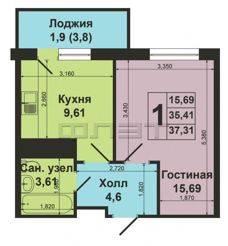 Отличное предложение! Советский район, ЖК «Победа» продается  1 комнатная квартира на 14 этаже 14 этажного дома. 2-я... - 2