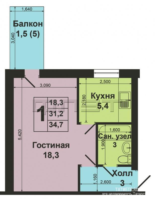 1к квартира, Советский район, Дербышки, ул. Липатова,  д. 3 Квартира в кирпичном доме 1963 г. Дверь в подъезд с... - 7