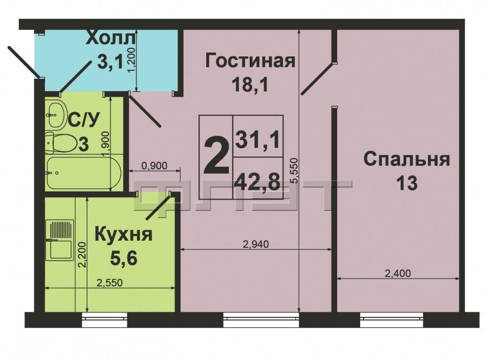 Продается уютная, светлая и комфортная  для проживания  двухкомнатная квартира в ЦЕНТРЕ ГОРОДА, расположенная по... - 9