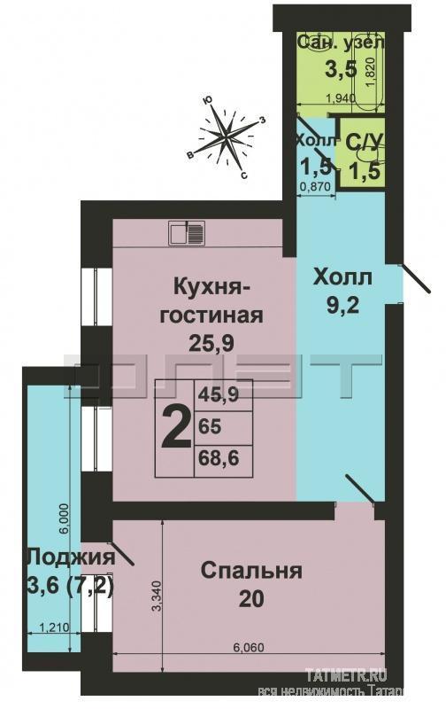 Продается Большая двухкомнатная квартира по ул. Гаврилова 56 корпус 3, дом 2006 года постройки, 1/14 этажного... - 18