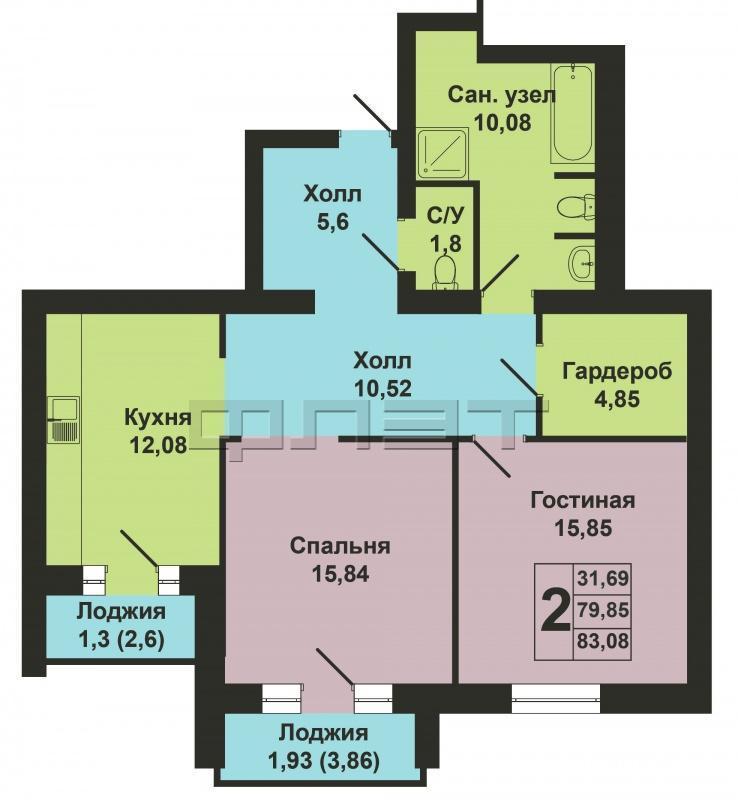 Продается прекрасная двух комнатная квартира в новостройке европейского уровня по своему комфорту, уникальности... - 5