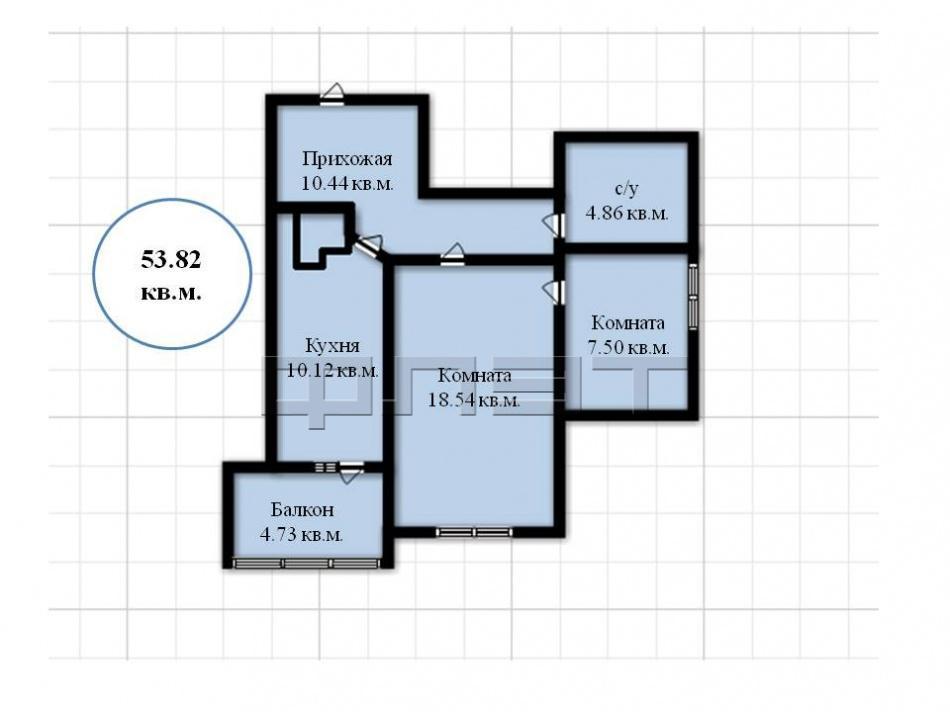 Продается двухкомнатная квартира  площадью 53.89 / 26.04  / 10.12 кв.м. в ЖК 'Романтика'. Комплекс состоит из шести... - 10