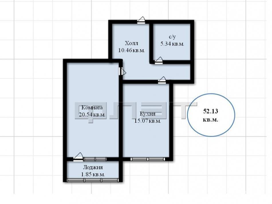 Продается просторная однокомнатная квартира площадью 52.13 / 20.54 / 15.07 кв.м. в ЖК 'Легенда' по ул.Отрадная в... - 8