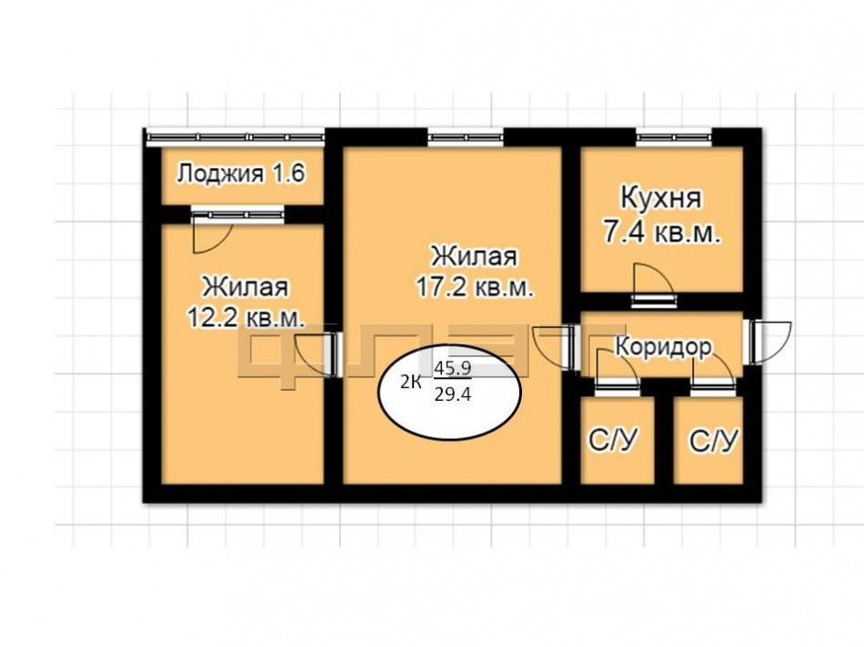Ново-Савиновский район , ул.Гаврилова,д.4  Продается  квартира общей площадью 45.9 кв.м. на 7 этаже 10 этажного... - 6