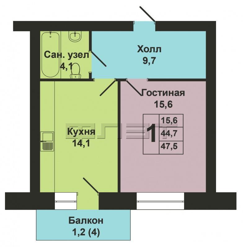 Продается 1 комнатная квартира 43,5кв.м. на ул. Восстания,129, 13/15 эт., кирпичный дом 2013 года постройки. Квартира... - 14