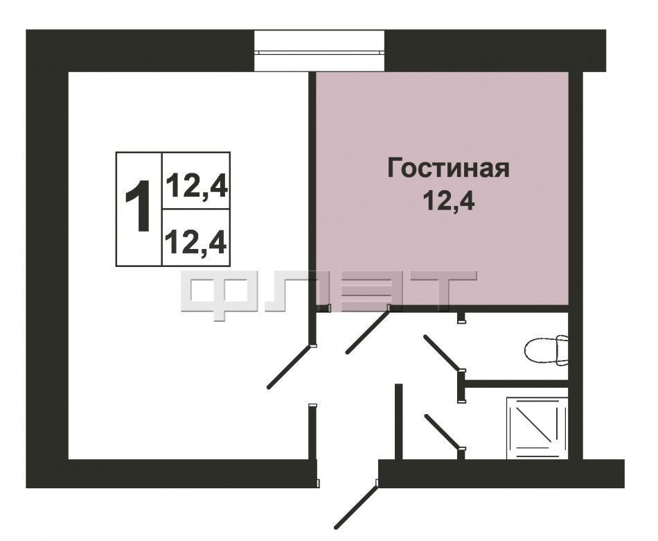 Зеленодольск, Мирный, улица Сайдашева, дом 3 продается комната в блоке на среднем этаже. Комната полностью готова к... - 7