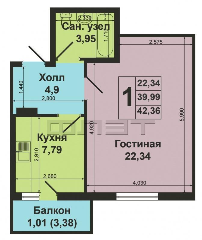 Отличное предложение. Авиастроительный район,  ЖК «Островова» продается  1 комнатная квартира.  Проект «Улучшенка».... - 1