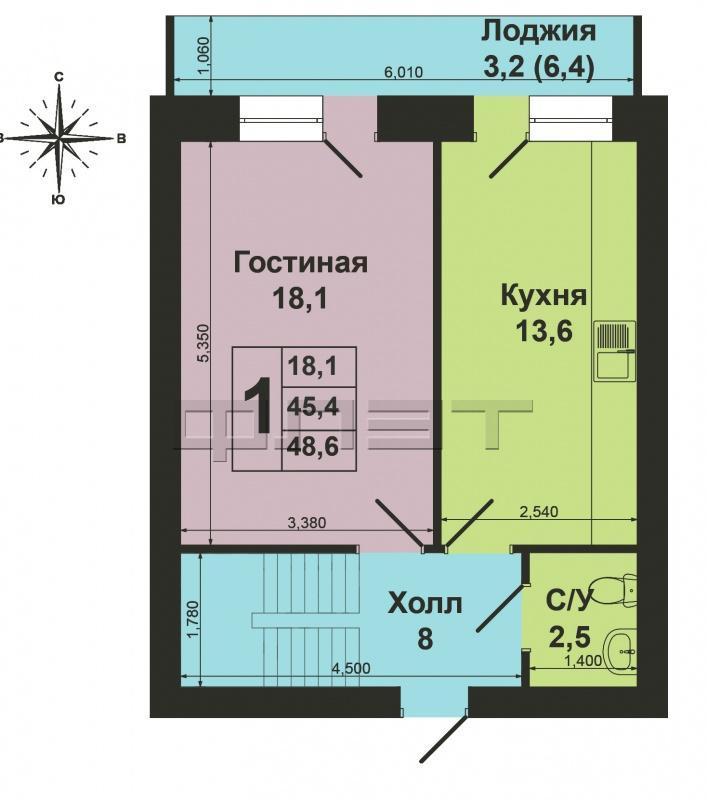 г. Зеленодольск, город, ул. Шустова, д.2. Продается отличная 3-комнатная 2-х уровневая квартира «улучшенной»... - 10