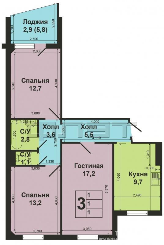В Советском районе по улице Минская дом 52 продается замечательная 3-комнатная квартира. Дом 2003 года постройки с... - 10