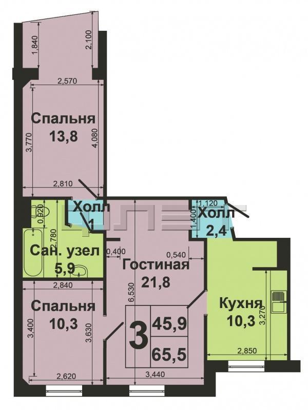 Советский район, ул. Ломжинская, д.24. Продается прекрасная 3-комнатная квартира на 4-м этаже в тихом районе города... - 12