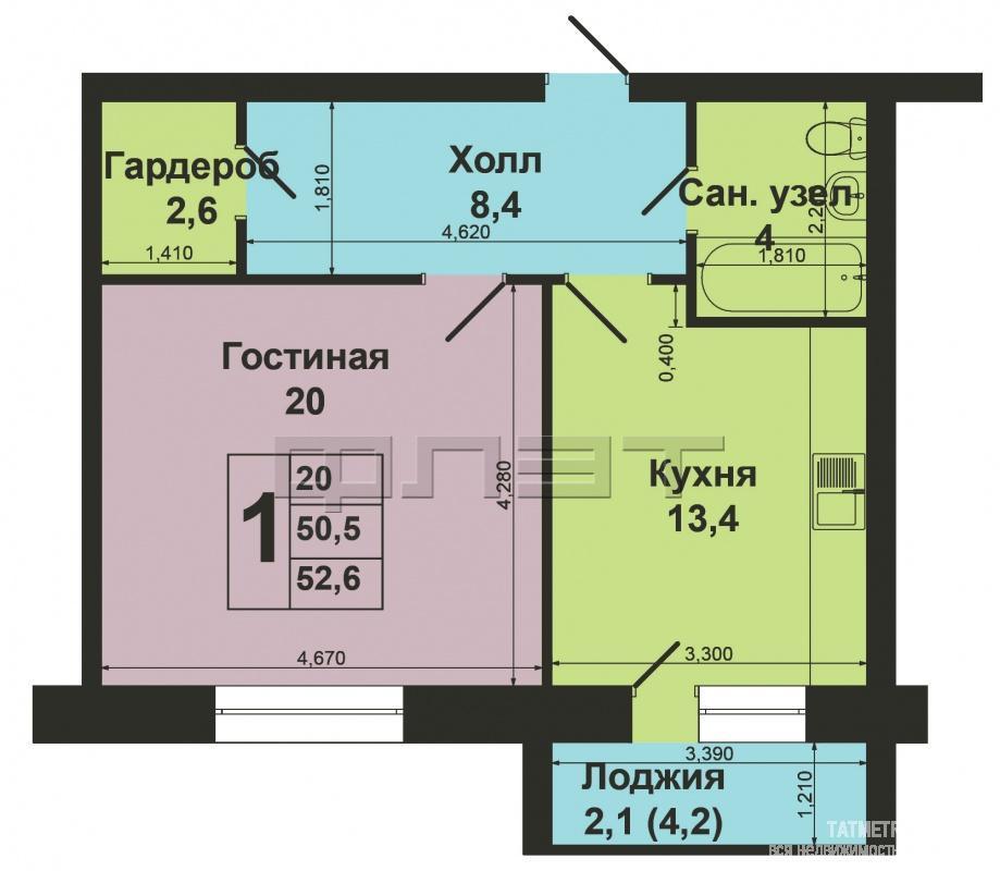 В Советском районе по ул. Натана Рахлина, д. 3 продается однокомнатная квартира улучшенной планировки на 10/14... - 11