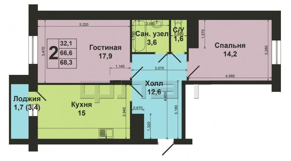 В динамично развивающемся Ново - Савиновском районе продается двухкомнатная квартира по ул. Адоратского, д.1 А на 4... - 5
