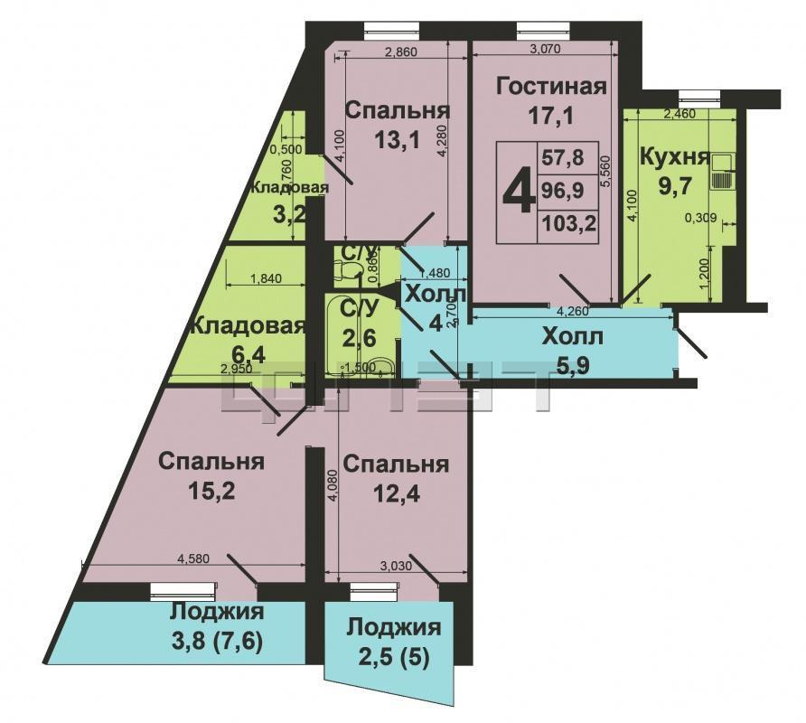 Продается 4-х комнатная квартира в Советском  районе по ул. Академика Сахарова, д.27 на 4-м этаже десятиэтажного дома... - 20