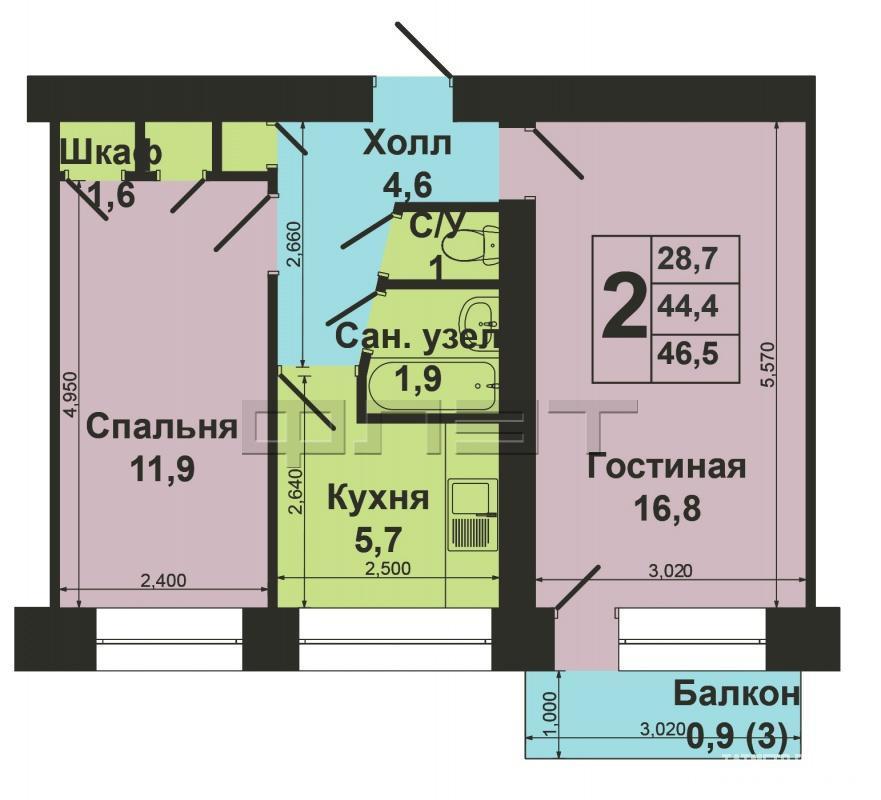 Советский район, улица Красной Позиции, 29. В кирпичном доме продается большая двухкомнатная квартира в хорошем... - 13