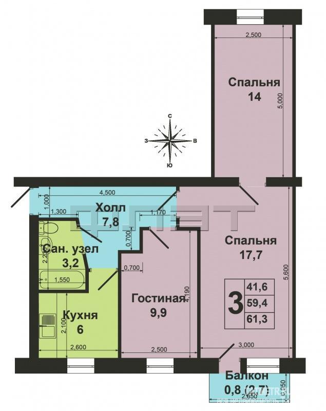 Зеленодольский район, пгт. Васильево, ул. Спортивная, д.22.  Продается уютная, просторная 3-комнатная квартира с... - 10