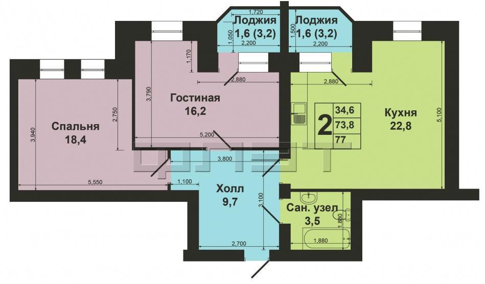 Продам 3-х комнатную квартиру в Приволжском районе по ул.Р.Зорге, 39а, на 3-м этаже 6-ти этажного дома. Современная... - 16